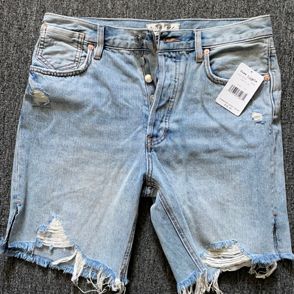 Free people Bermuda shorts with tears. Never worn. Tags still on.